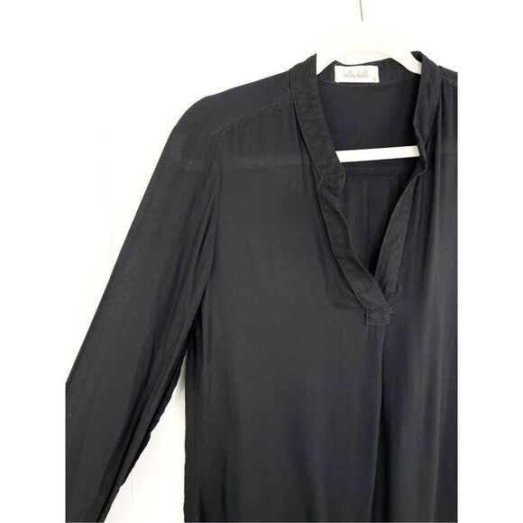 Bella Dahl Black Rayon Dress Tunic V Neck Long Sleeve for Career or Work Size S - Picture 3 of 10